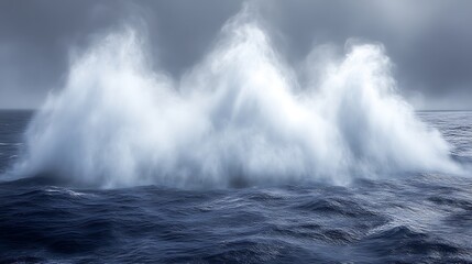 Fototapeta premium Oceanic Water Spouts Erupting In A Stormy Sea