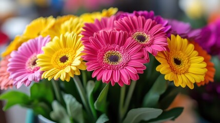 Vibrant Gerbera Daisies Bouquet: A Symphony of Pink and Yellow