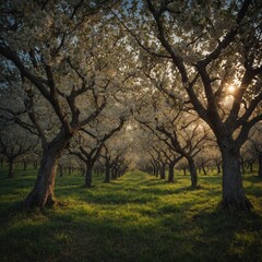 Obraz premium A mystical orchard where fruit trees whisper secrets to those who listen.
