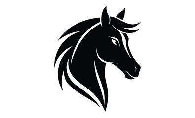 Horse head silhouette icon, horse head icon, unicorn head silhouette vector, horse head  