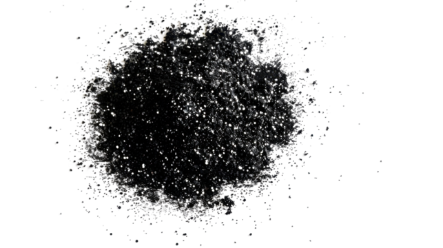 Black glittering powder exploding on transparent background
