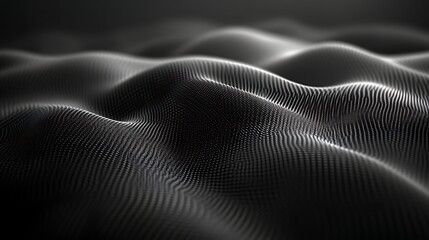 Obraz premium Abstract Dark Wavy Grid Pattern Surface