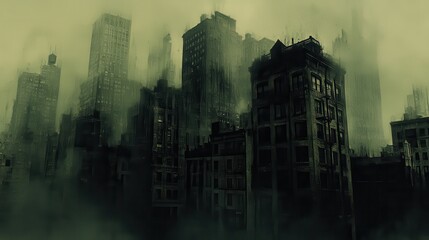 Apocalyptic Cityscape: A Fog-Shrouded Metropolis