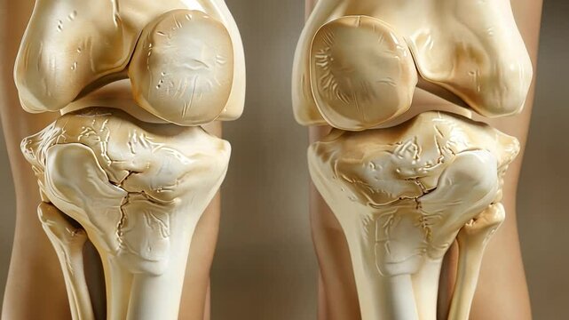 Detailed Anatomical Model of Human Knee Joint Bones, Cartilage, Patella, Femur, and Tibia Comparison with Arthritis Effects on Bone Structure and Joint Surfaces