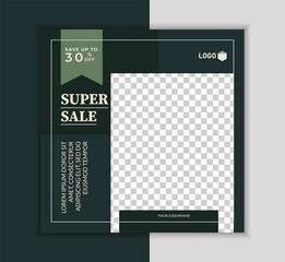 Super Sale Social Media Post for Fashion Stores Editable Template.