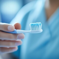 Closeup of Flossing a Bright Healthy Smile Emphasizing Dental Care and Hygiene Benefits