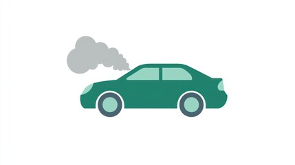 EcoFriendly Vehicle with Smoke Emission Illustration for Environmental and Transportation The