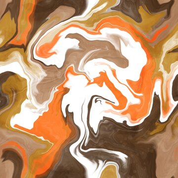 Abstract Hand Drawing Digital Painting Liquid Fluid Wavy Marble Seamless Pattern Batik Background