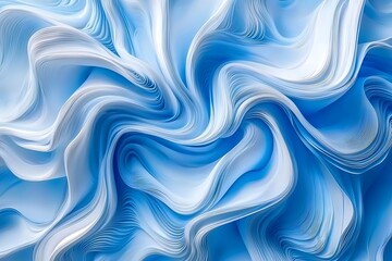 Fototapeta premium Flowing Abstract Blue and White Swirls Texture