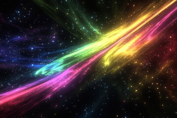 Obraz premium Colorful cosmic waves flowing through a starry space