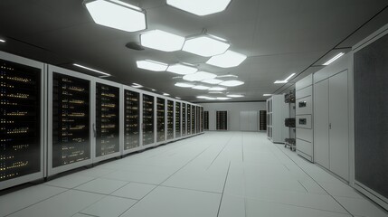 Fototapeta premium Futuristic server room interior
