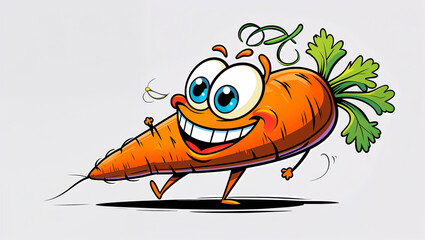 sticker cute happy cartoon carrot drawn , flat design illustration