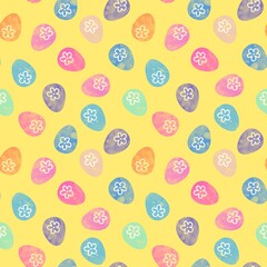 Easter eggs seamless spring pattern for wrapping paper and fabrics