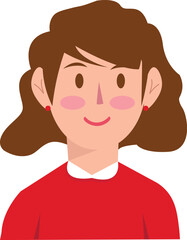 Happy Woman Flat Illustration