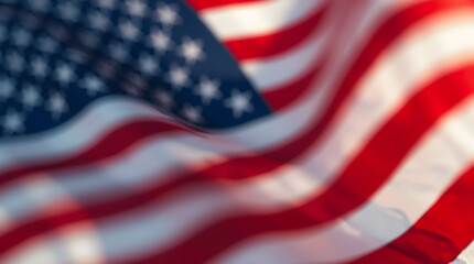 American Flag Waving Close Up - Stars and Stripes Patriotism USA - National Symbol of America