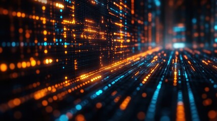 Abstract Digital Tunnel: A Symphony of Light and Data