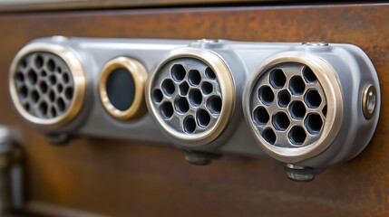 Decorative Metal Panel With Air Vents And Button