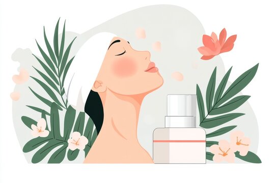 A person shown in side view pressing the back of their neck at an acupressure point, drawn in minimalist 2D style on a white background