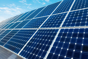 Solar panels on transparent background