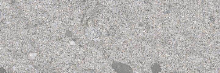 Concrete wall texture with pebbles. Decorative rough concrete surface with stones. Wide panoramic texture for background and design.