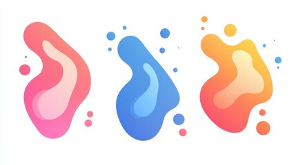 Obraz premium Explore vibrant modern liquid abstract designs featuring soft pastel colors and fluid shapes for your next project.