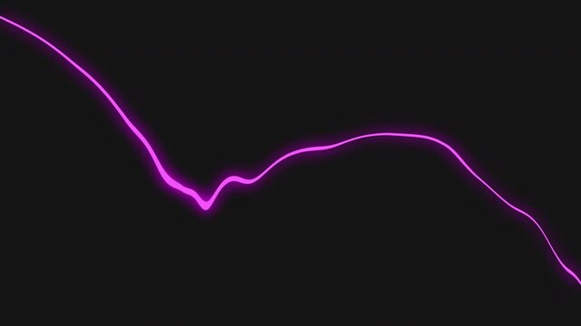 purple neon light background, abstract animated line with glow, backdrop for technology and corporate uses. Loading screen or screen saver animation