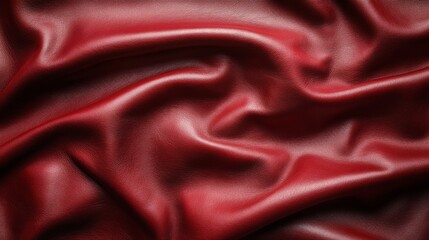 Obraz premium Rich Red Leather Draped in Soft Folds