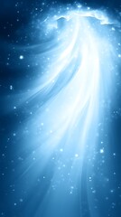 A celestial beam of light shining through the darkness gracefully