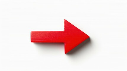 A bold red arrow on a clean white background, symbolizing direction and progress for your presentation needs.