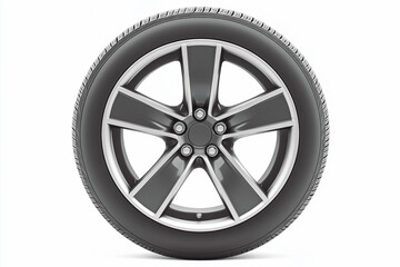 Obraz premium Wheels, tires and discs , Car tire isolated on white background, transparent png