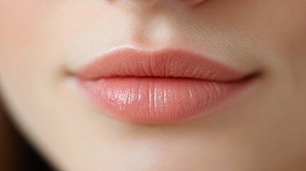 Fototapeta premium Close up of a womans nude lips and skin