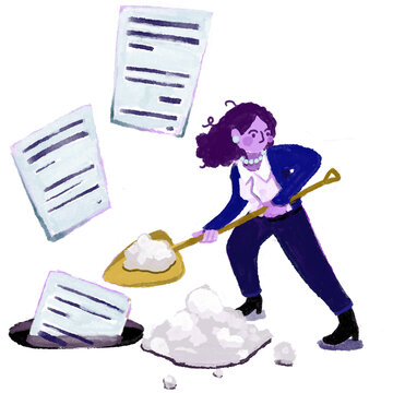 Businesswoman Digging