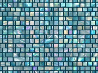 Fototapeta premium Intricate pearl tile mosaic showcasing beautiful abstraction with shades of blue and shimmer enhancing modern design