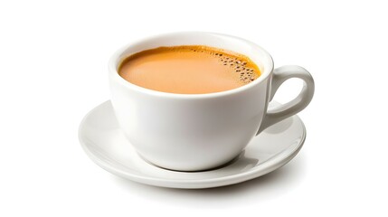 Naklejka premium white cup of coffee isolated on white