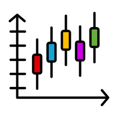 Bell Curve on Graph Icon