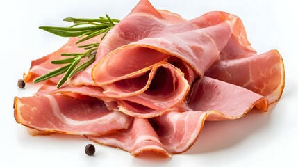 ham on a white background
