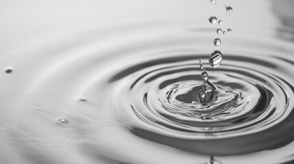 Water droplet impact creating concentric ripples