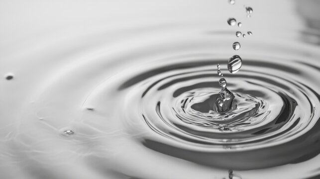 Water droplet impact creating concentric ripples