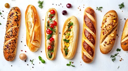 baguette isolated on white background