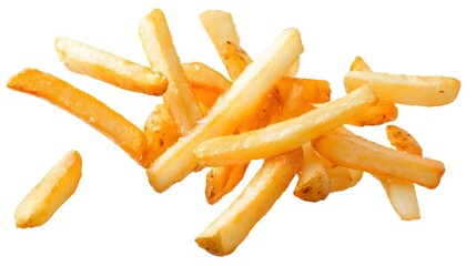 Falling french fries potato fry isolated