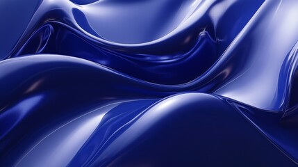 Abstract Blue Fabric Draped Smoothly Elegant Waves