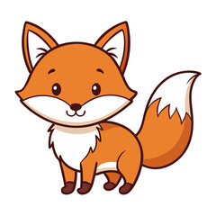Obraz premium Playful cartoon fox illustration with vibrant colors, whimsical design