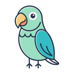 Fototapeta premium Playful parrot doodle with vibrant colors, fun illustration