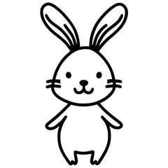 Obraz premium Cute cartoon bunny smiling happily, cheerful character design