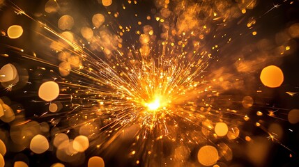 Bright Sparks Emanating from Welding in an Industrial Setting
