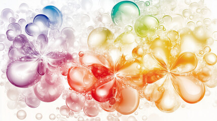 Colorful abstract design with bubbles and flowing patterns for artistic backgrounds