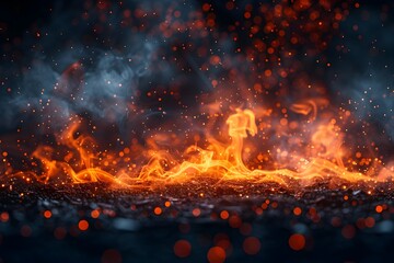 Fiery Sparks and Billowing Smoke Ignite a Dramatic Dark Background
