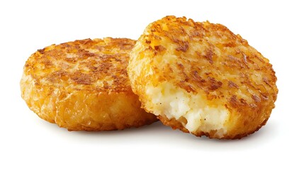Crispy Hash Browns isolated on white background