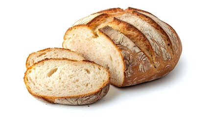 Round peasant bread with cut pieces