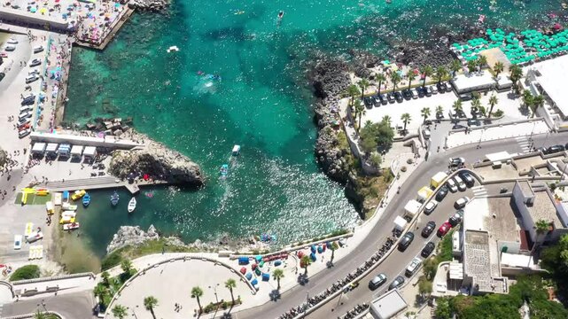 Aerial view of Castro Marina. Lecce, Salento, Puglia, Italy